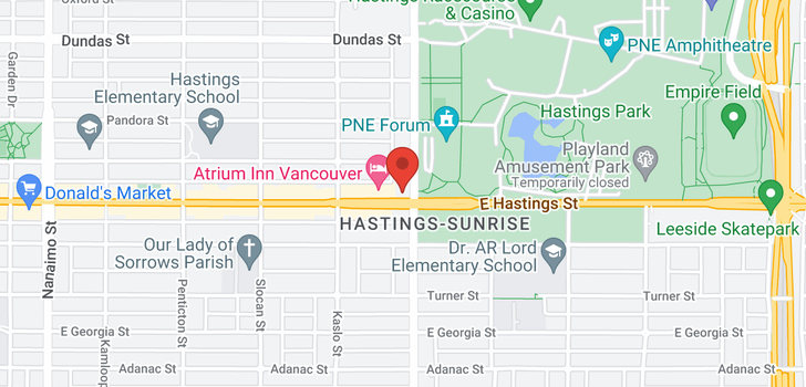 map of 407 2891 E HASTINGS STREET